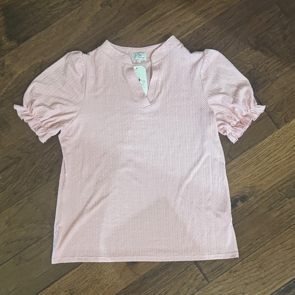 Textured V-neck Top